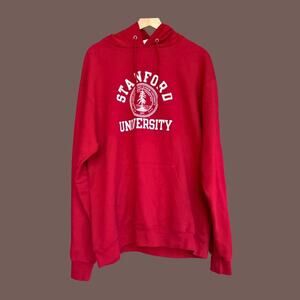 Vintage Champion Hoodie | Stanford, Red, Pullover | Size L